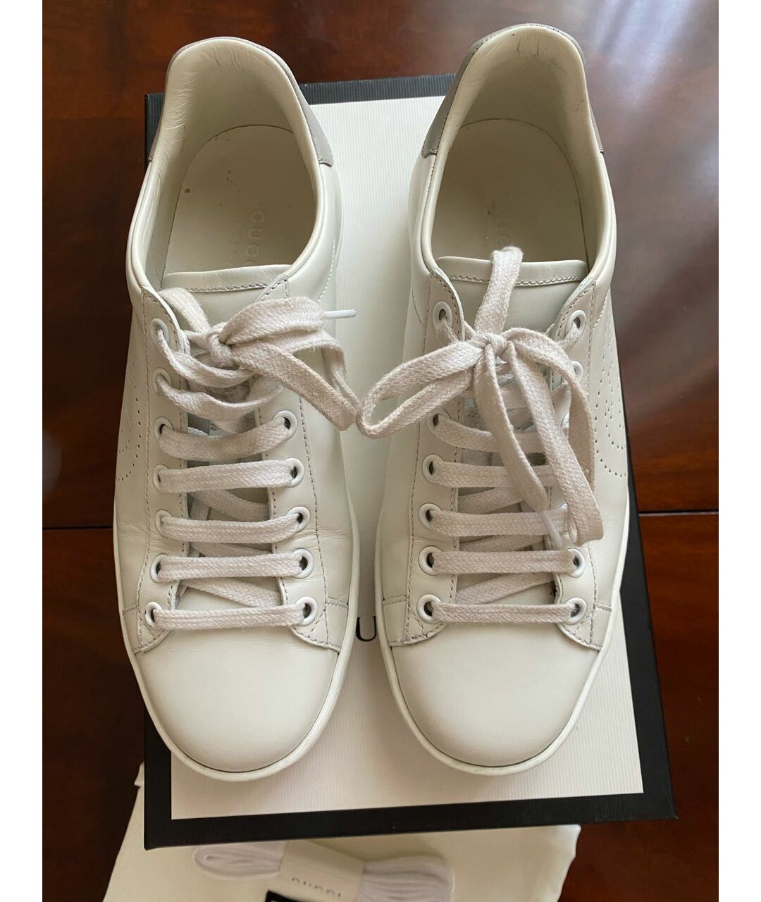 GUCCI Белые кожаные кроссовки, фото 2