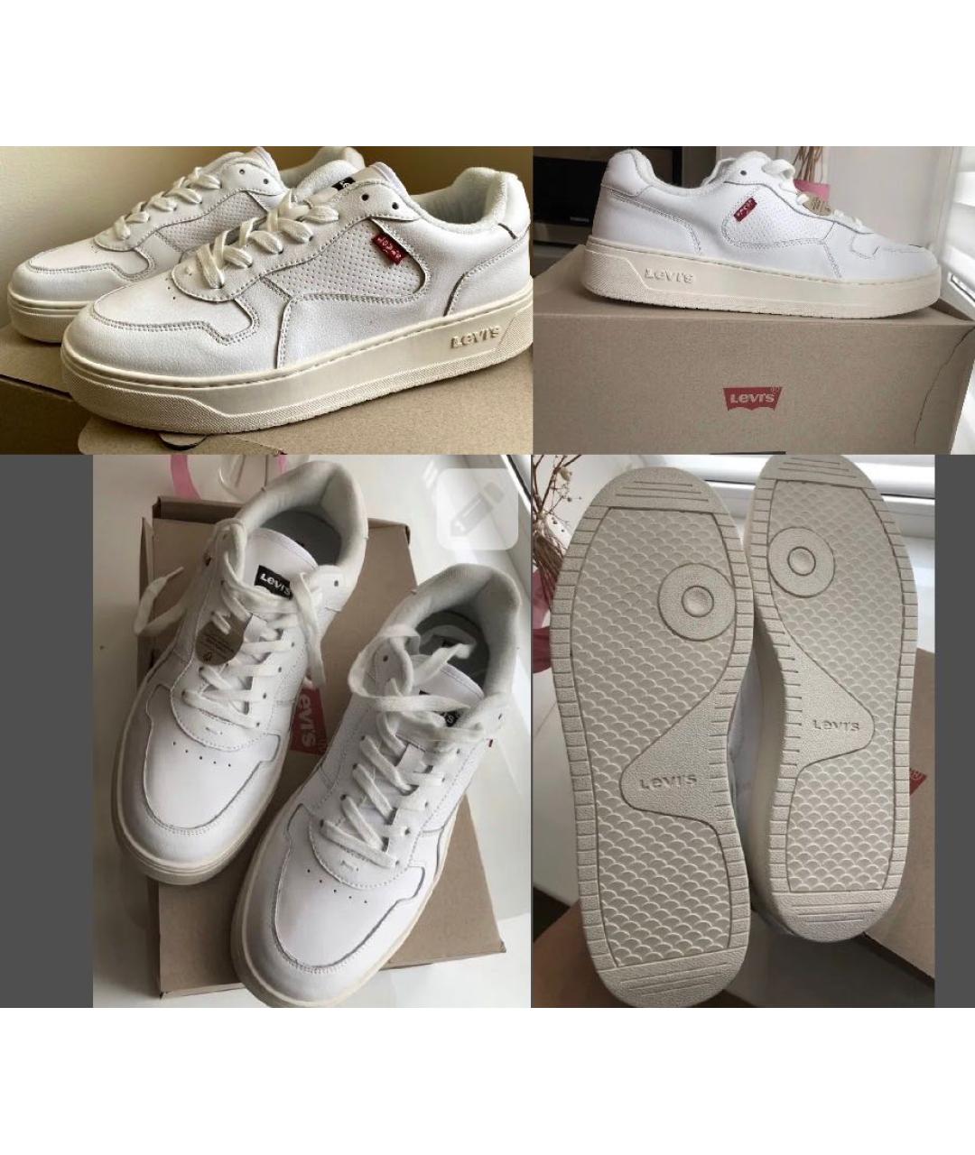 LEVI'S Белые кожаные низкие кроссовки / кеды, фото 6