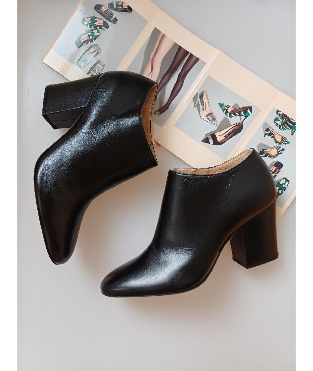 SERGIO ROSSI Черные кожаные ботильоны, фото 3