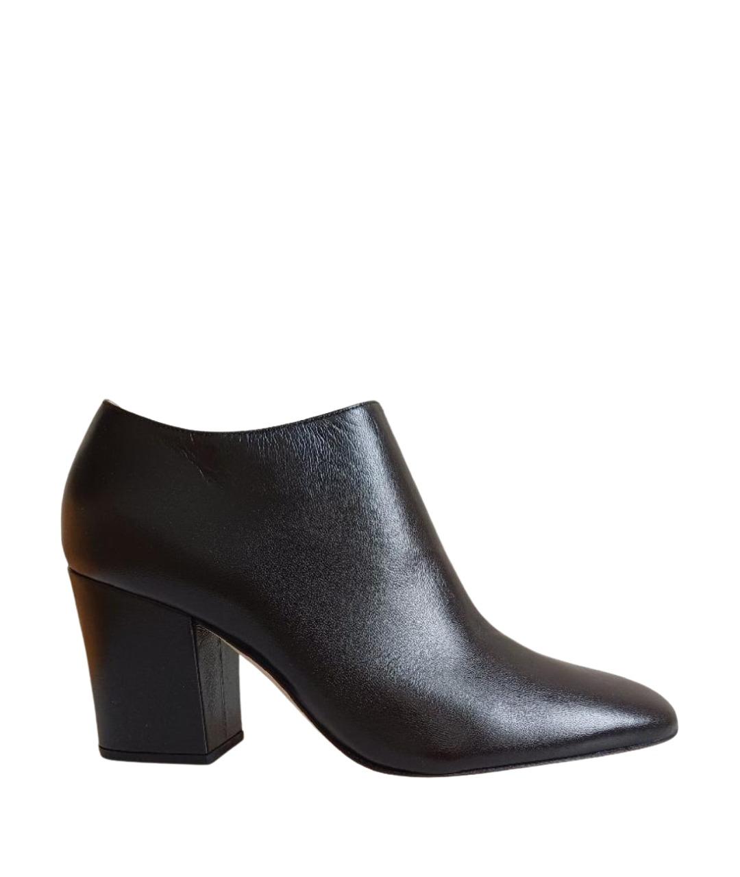 SERGIO ROSSI Черные кожаные ботильоны, фото 1