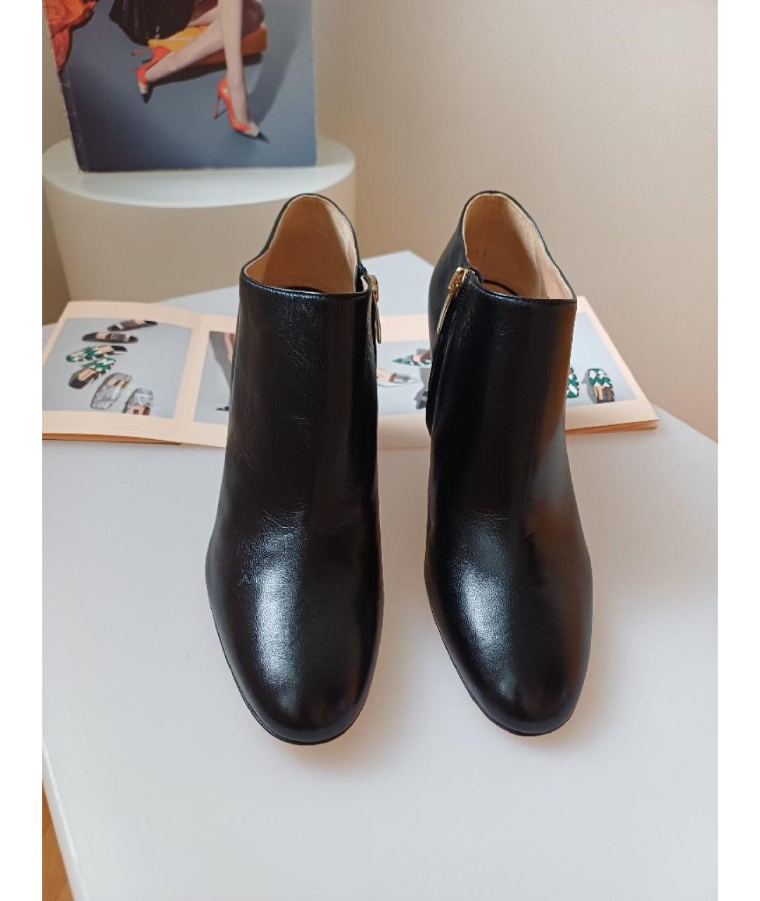 SERGIO ROSSI Черные кожаные ботильоны, фото 5
