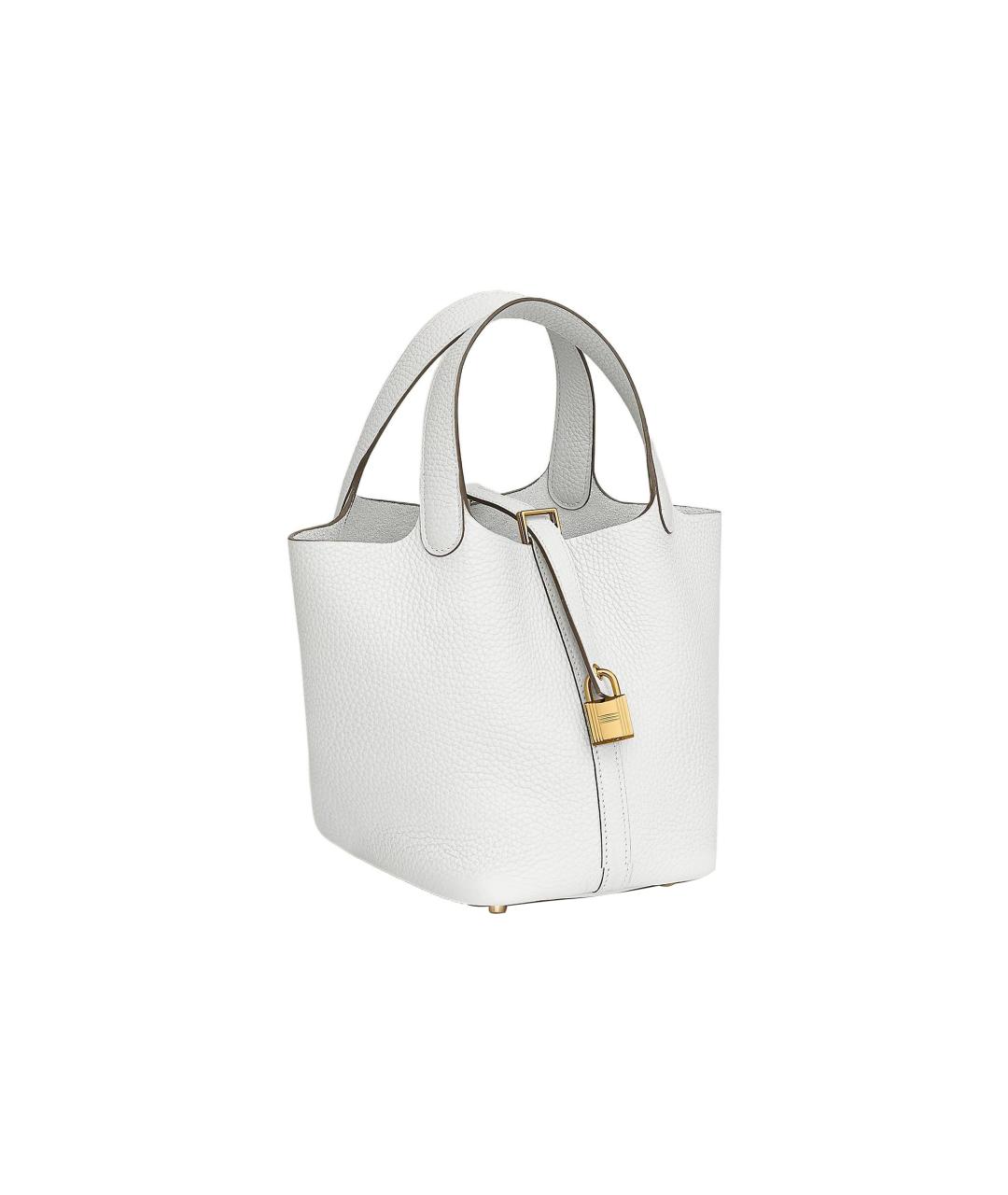 HERMES Белая кожаная сумка через плечо, фото 2