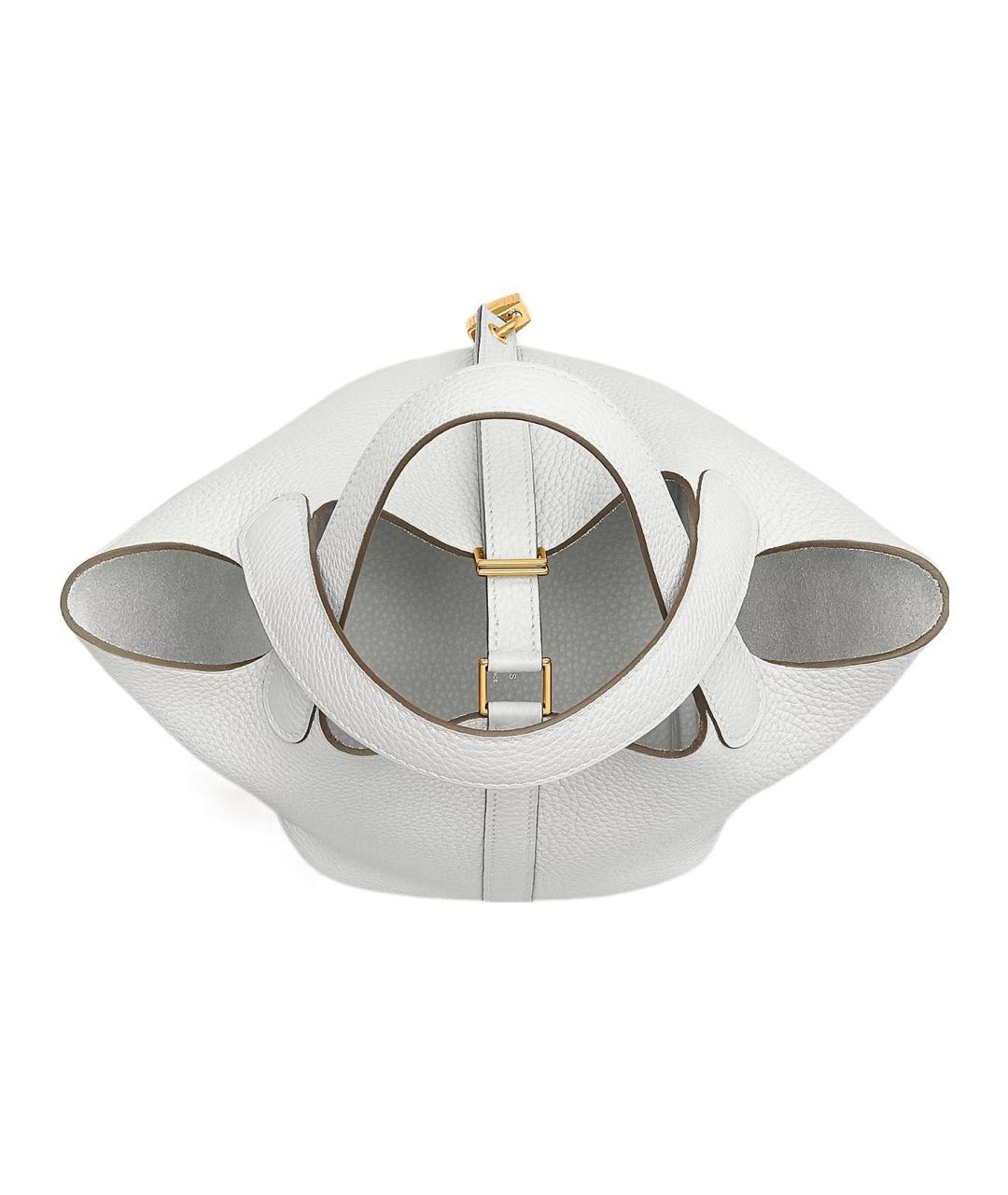 HERMES Белая кожаная сумка через плечо, фото 4