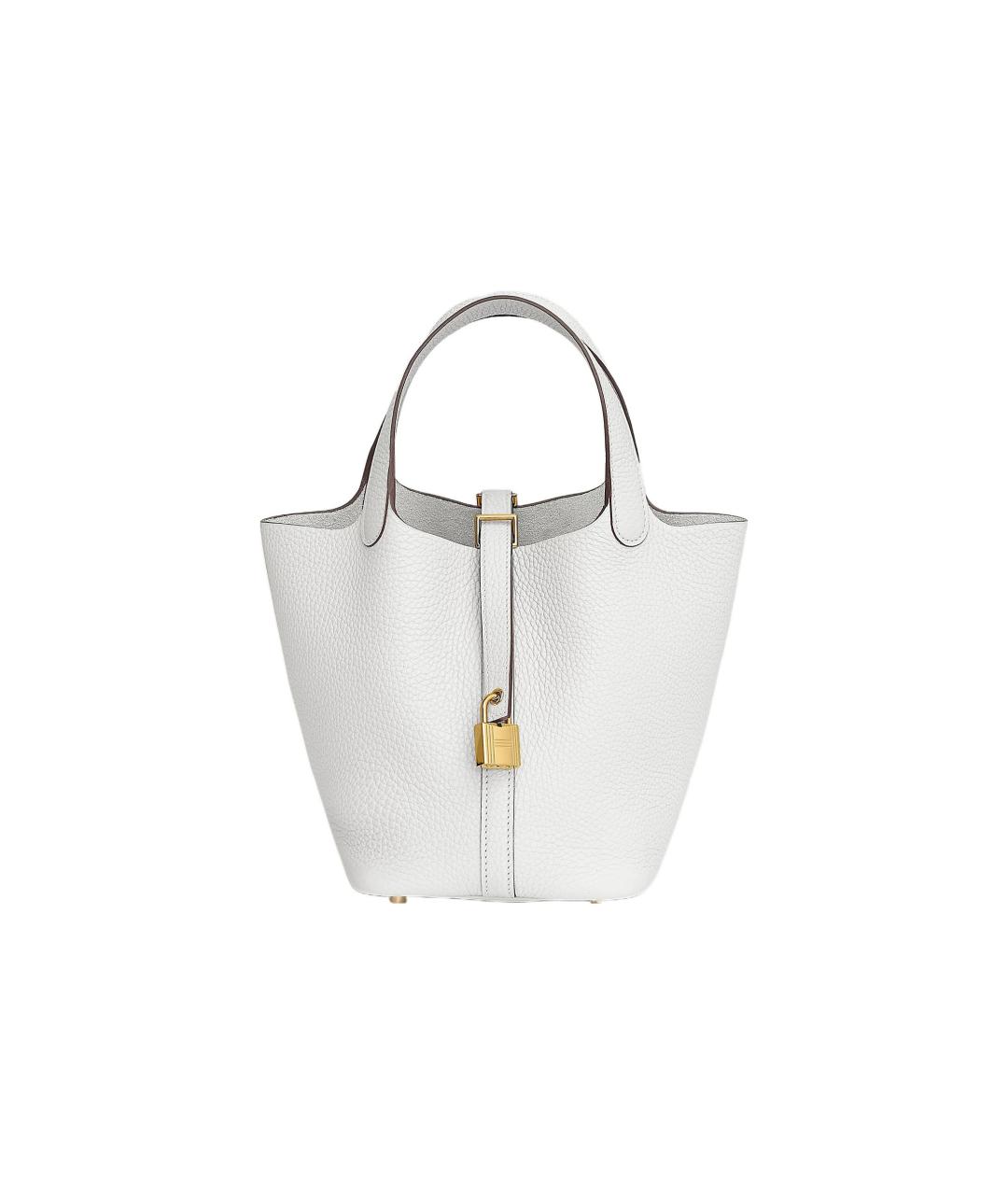 HERMES Белая кожаная сумка через плечо, фото 6