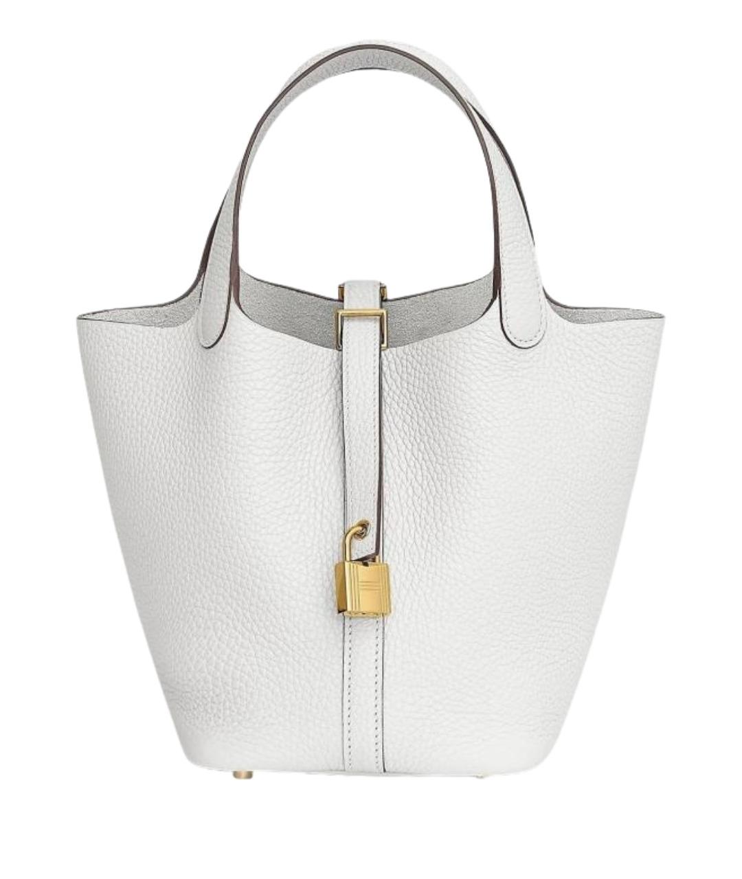 HERMES Белая кожаная сумка через плечо, фото 1