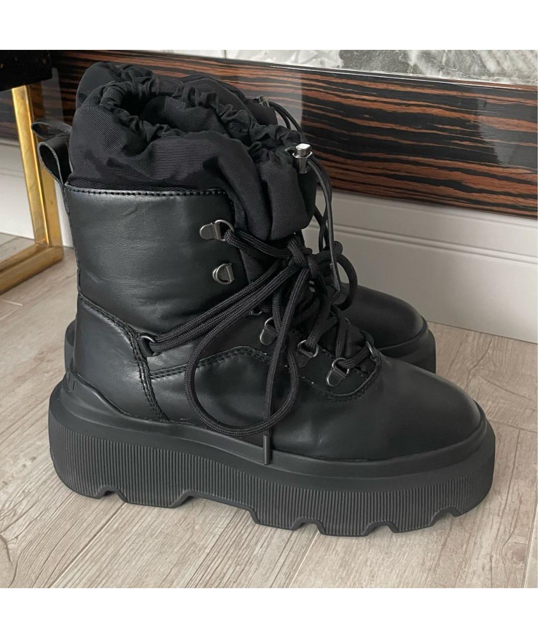 INUIKII Черные кожаные ботинки, фото 7