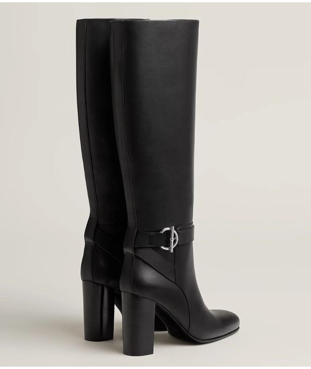 HERMES Черные кожаные сапоги, фото 4