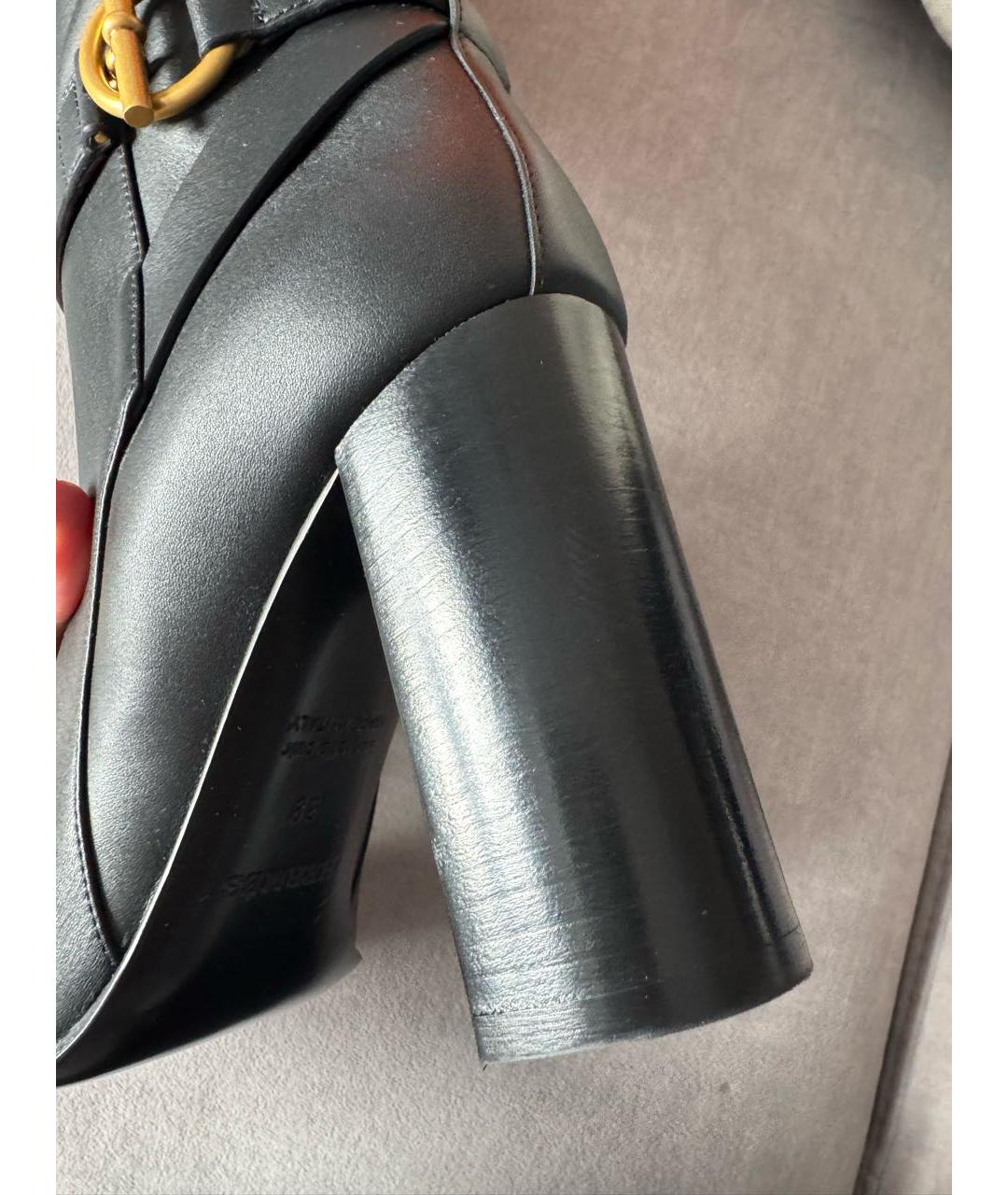 HERMES Черные кожаные сапоги, фото 7