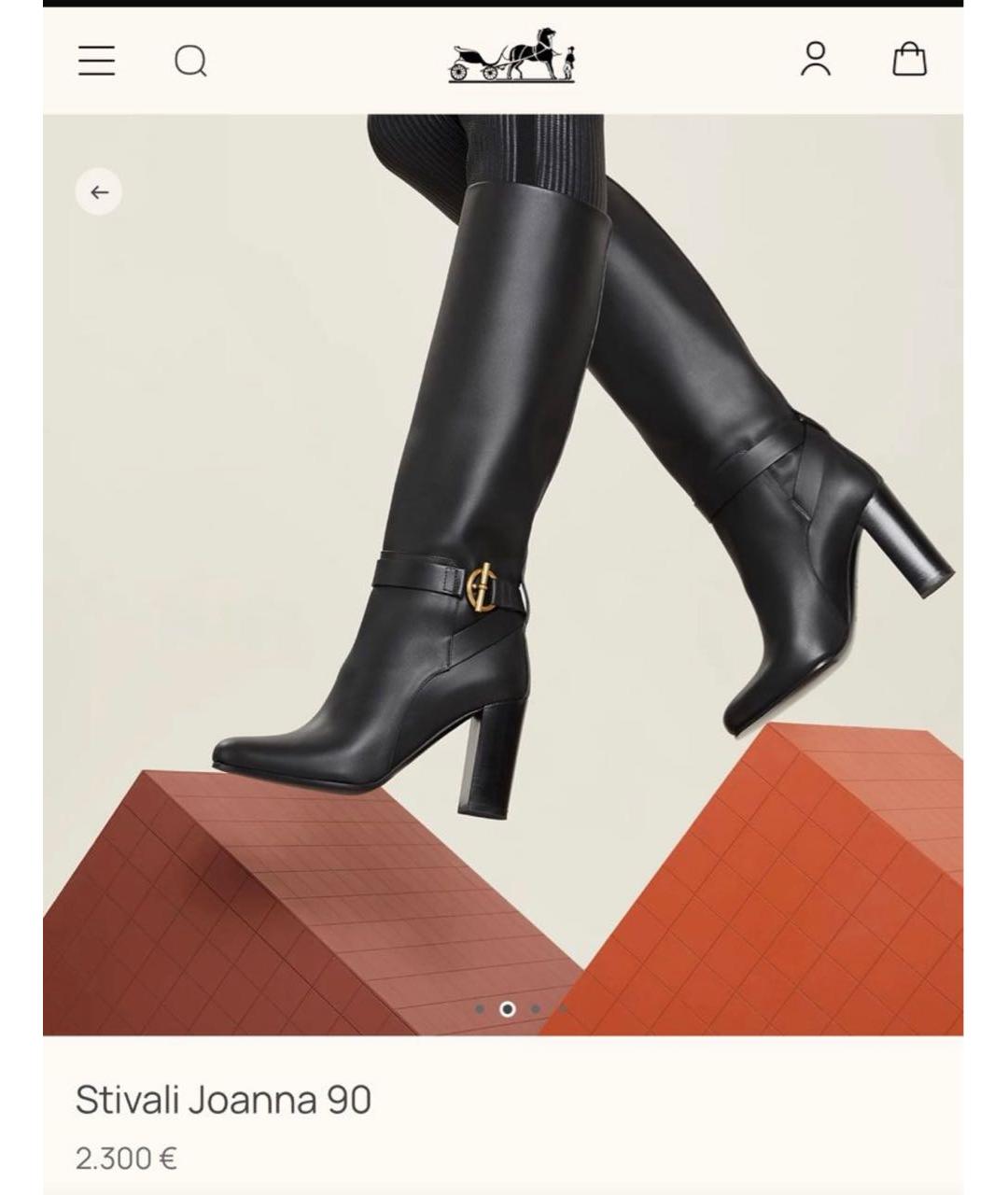 HERMES Черные кожаные сапоги, фото 6