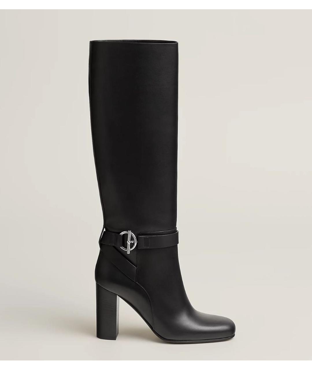 HERMES Черные кожаные сапоги, фото 9