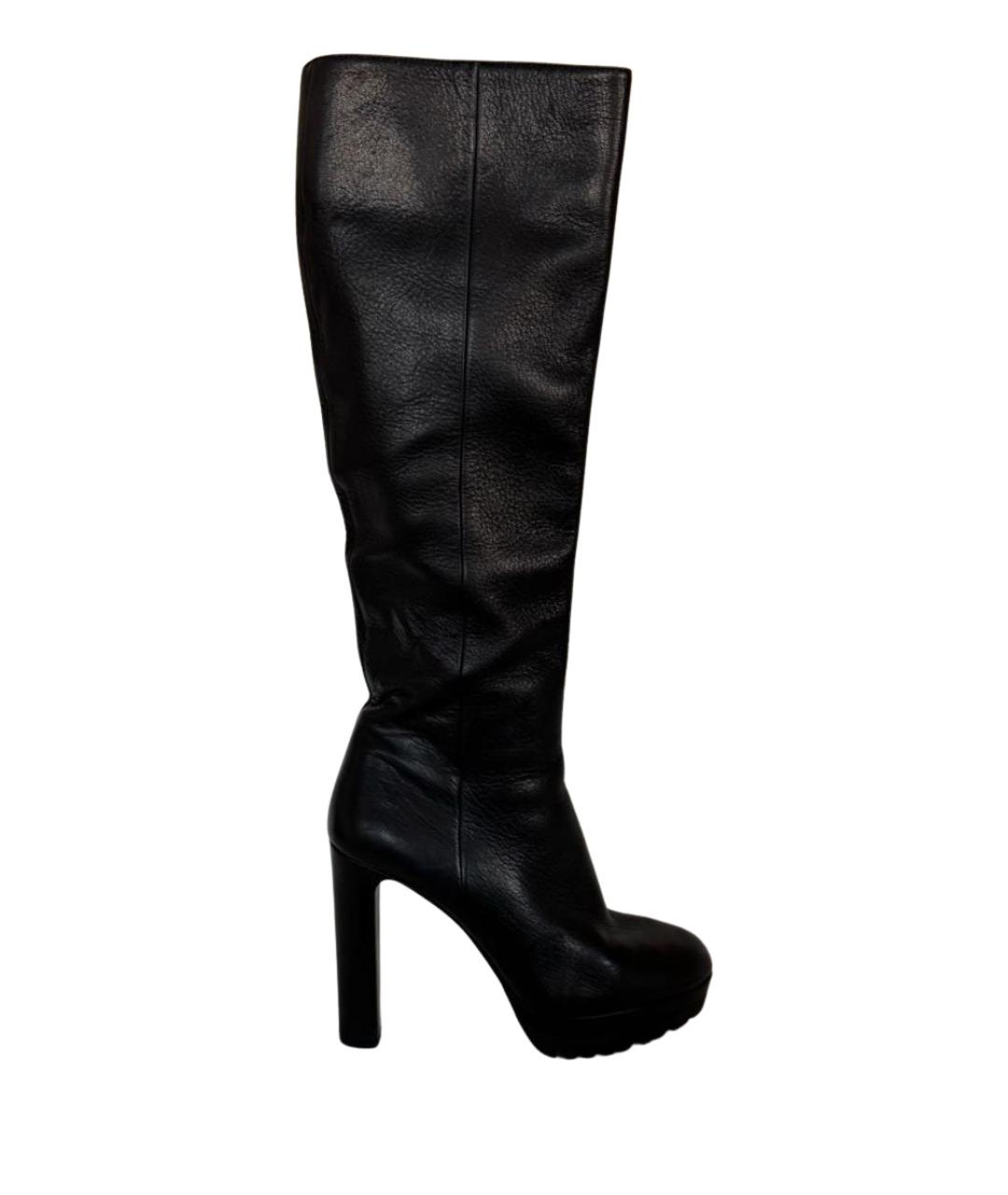 PRADA Черные кожаные сапоги, фото 1