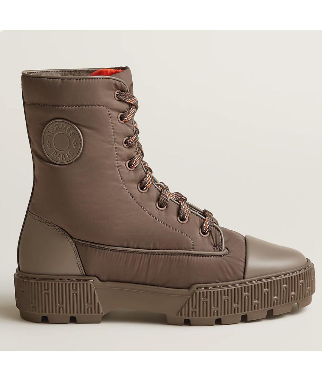 HERMES Коричневые текстильные ботинки, фото 4