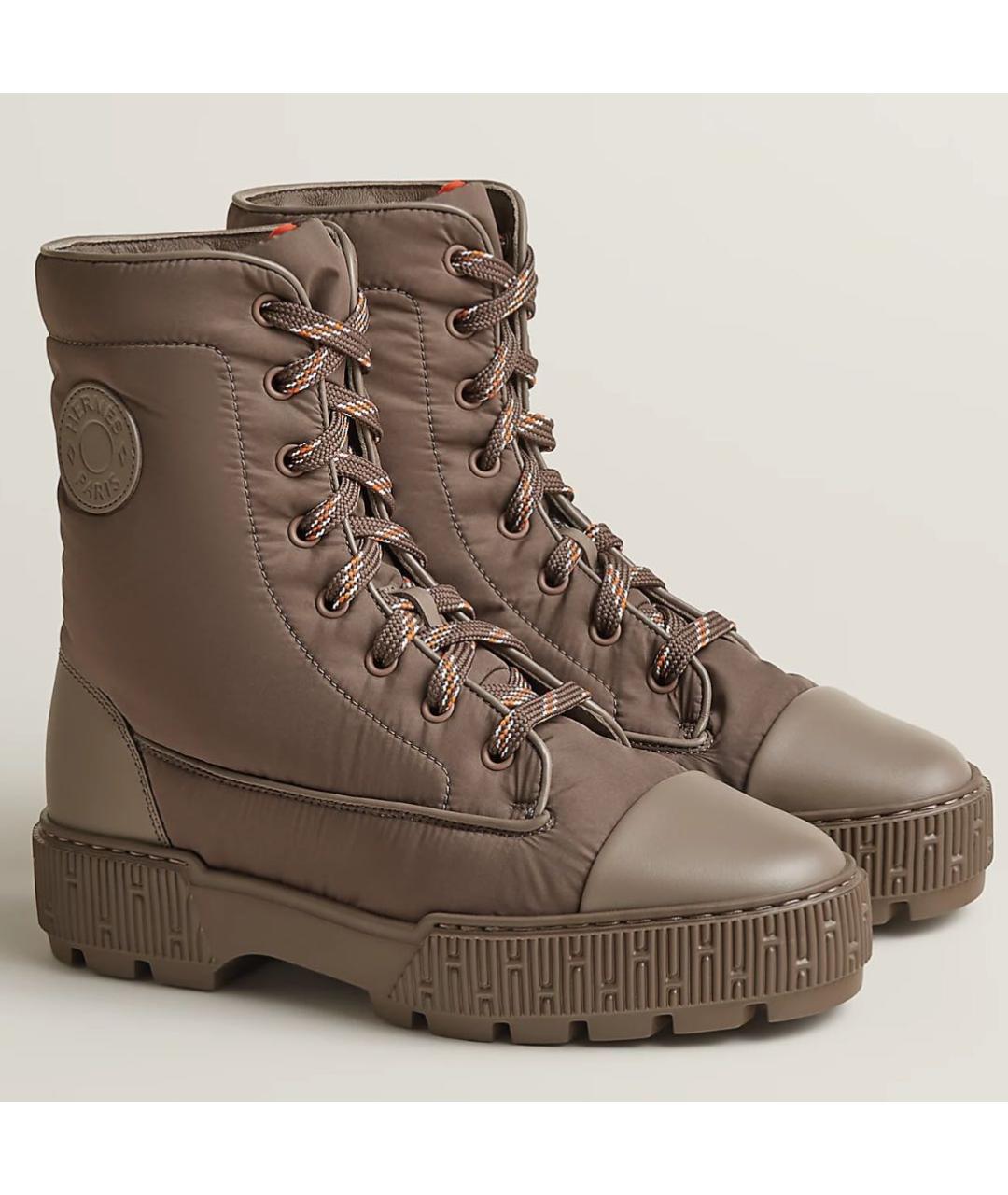 HERMES Коричневые текстильные ботинки, фото 3