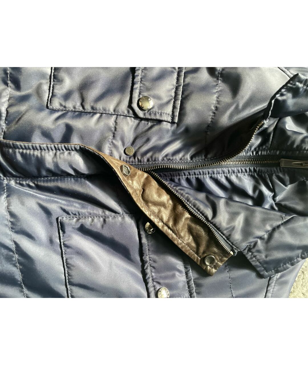 FERU Темно-синяя кожаная куртка, фото 4