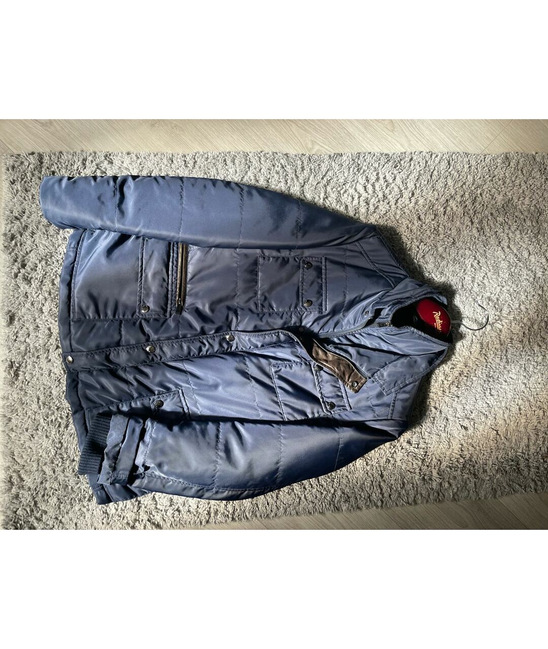 FERU Темно-синяя кожаная куртка, фото 8