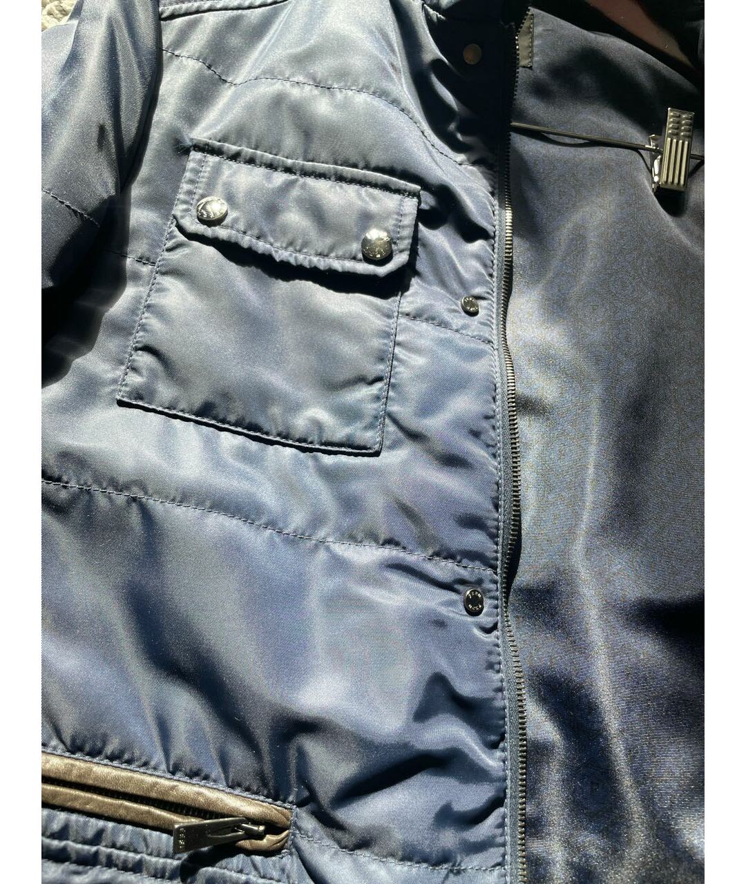 FERU Темно-синяя кожаная куртка, фото 7