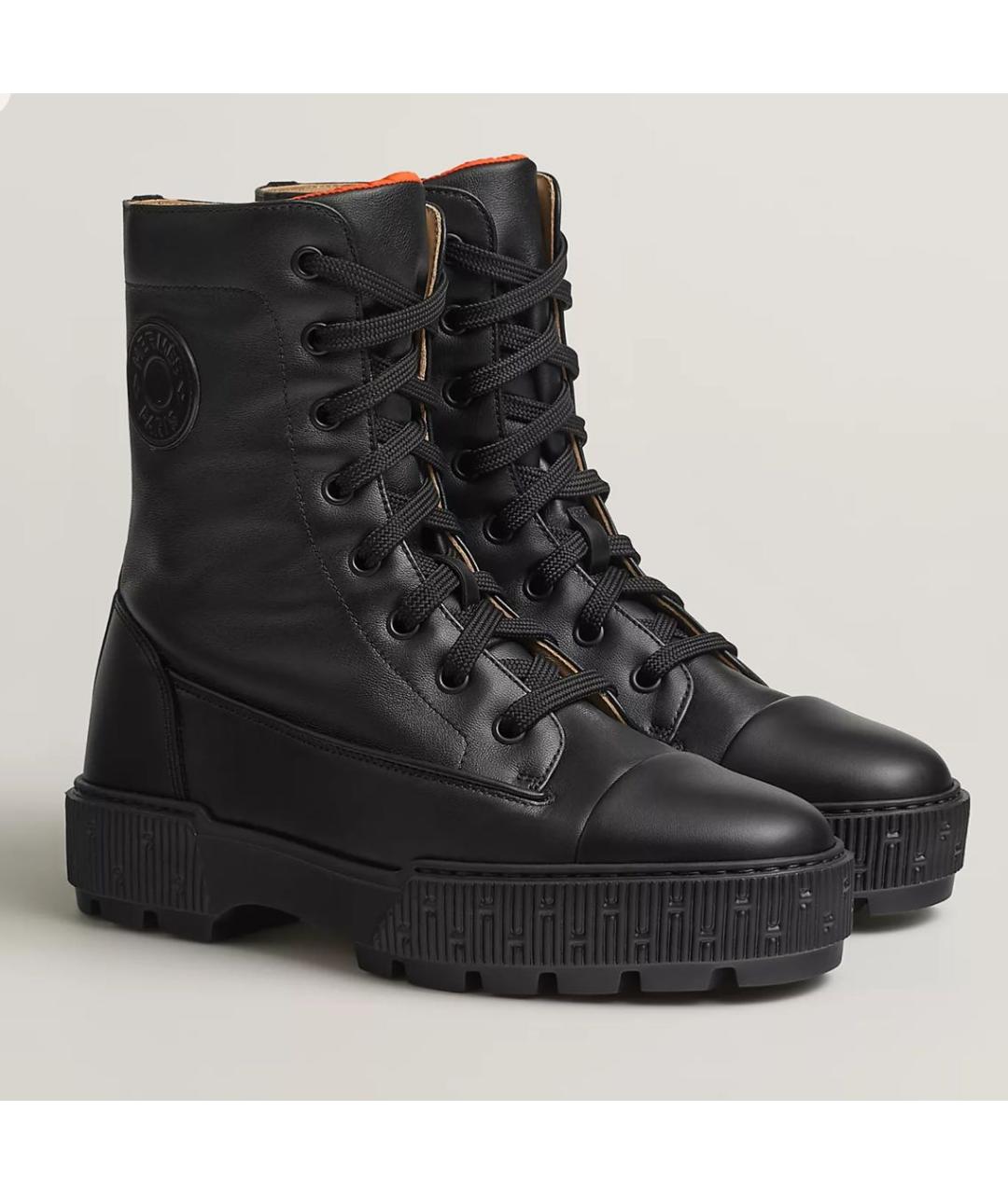 HERMES Черные кожаные ботинки, фото 6