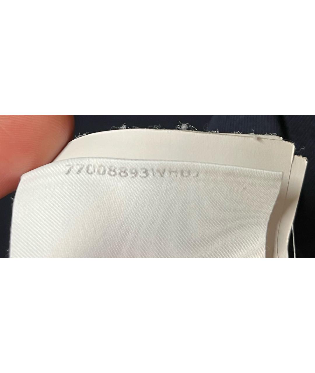 MONCLER Темно-синяя хлопковая футболка, фото 7