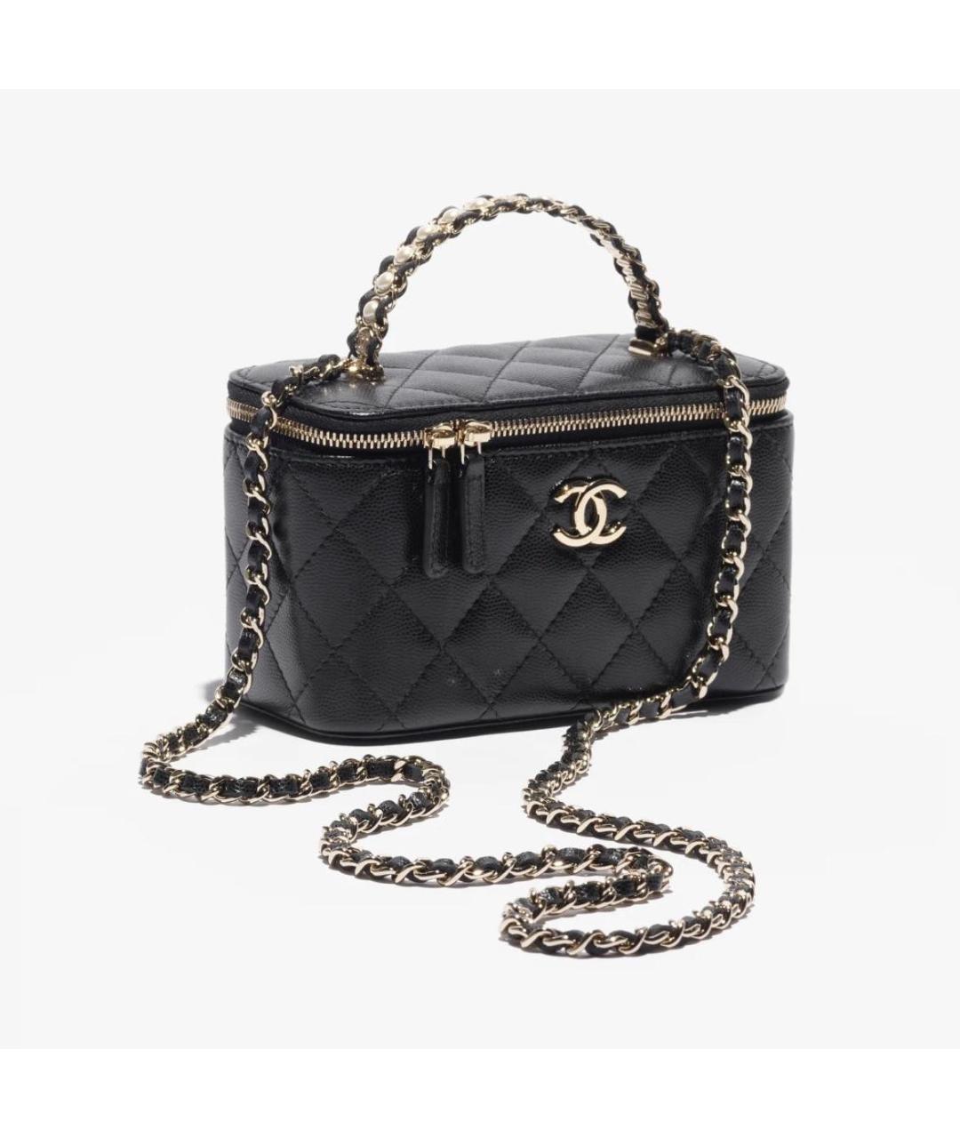 CHANEL Черная кожаная сумка через плечо, фото 6