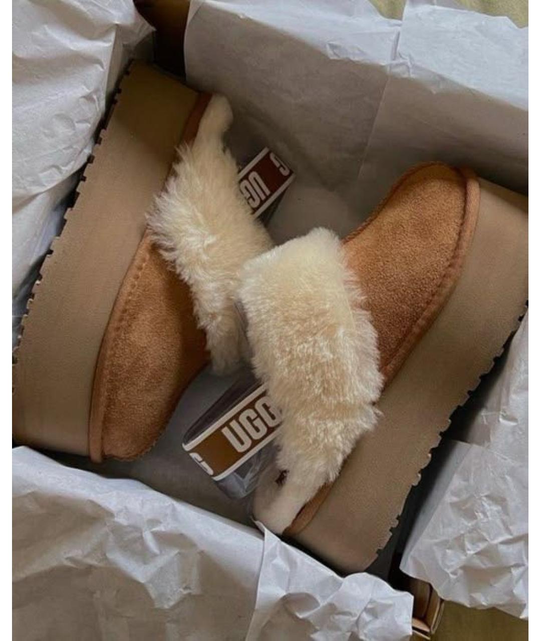 UGG AUSTRALIA Горчичные замшевые сабо, фото 2