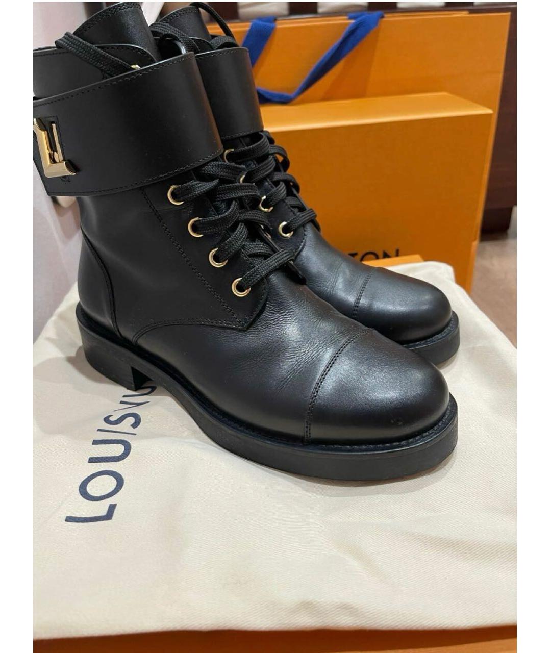 LOUIS VUITTON Черные кожаные ботинки, фото 5