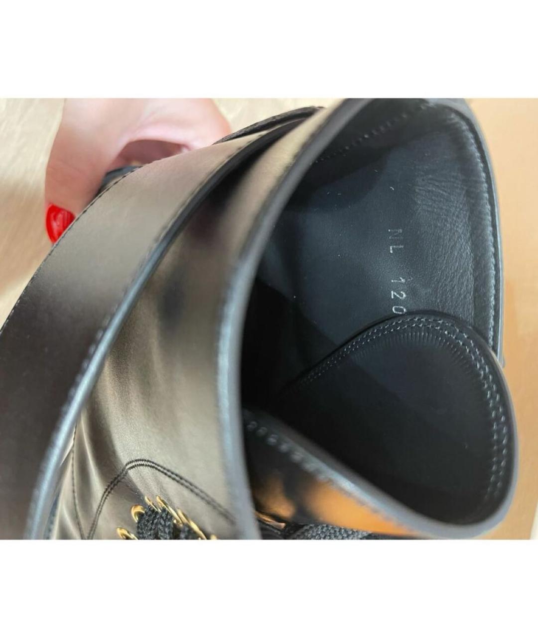 LOUIS VUITTON Черные кожаные ботинки, фото 3