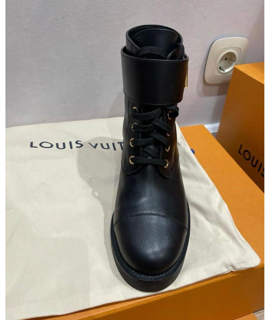 LOUIS VUITTON Черные кожаные ботинки, фото 2