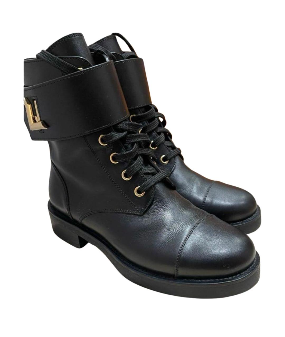 LOUIS VUITTON Черные кожаные ботинки, фото 1