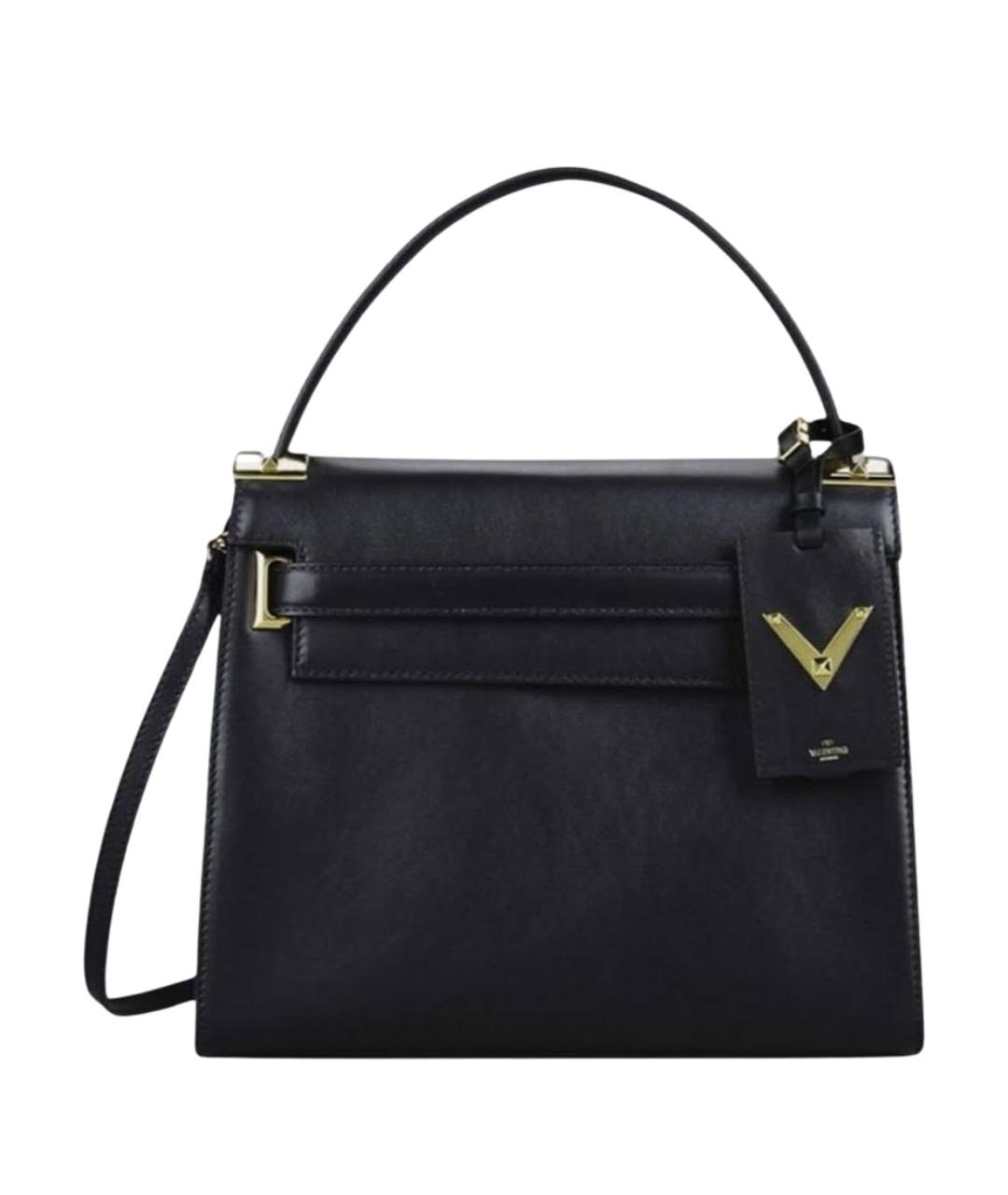 VALENTINO Черная кожаная сумка через плечо, фото 1