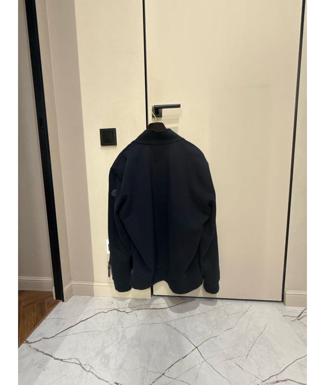MONCLER Темно-синяя хлопковая куртка, фото 4