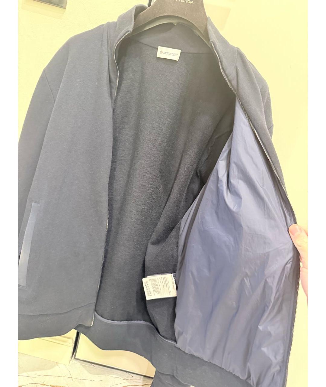 MONCLER Темно-синяя хлопковая куртка, фото 7