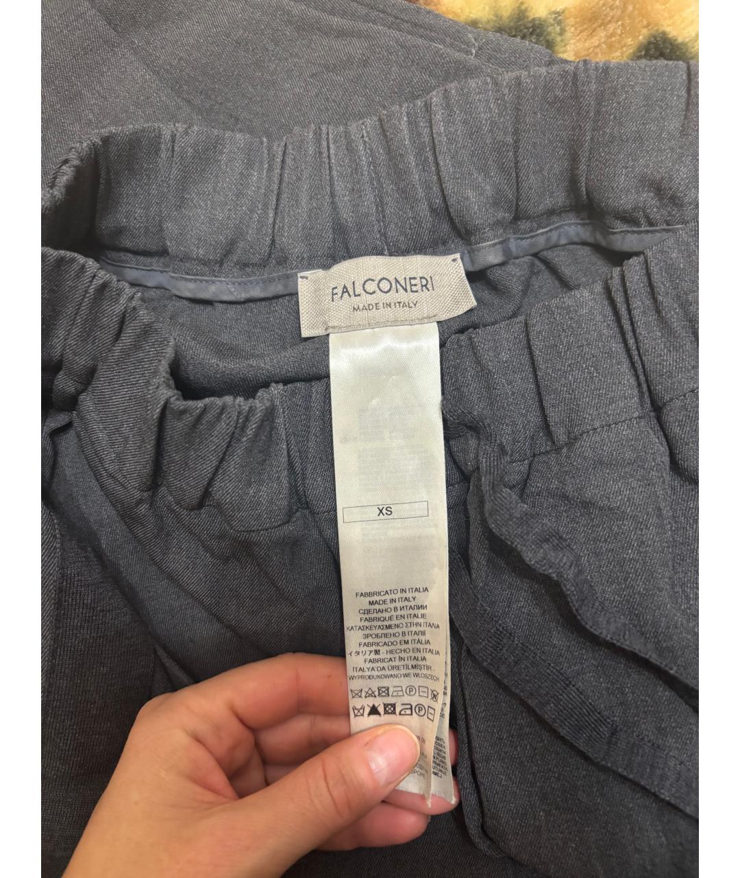 FALCONERI Серые шерстяные брюки узкие, фото 2