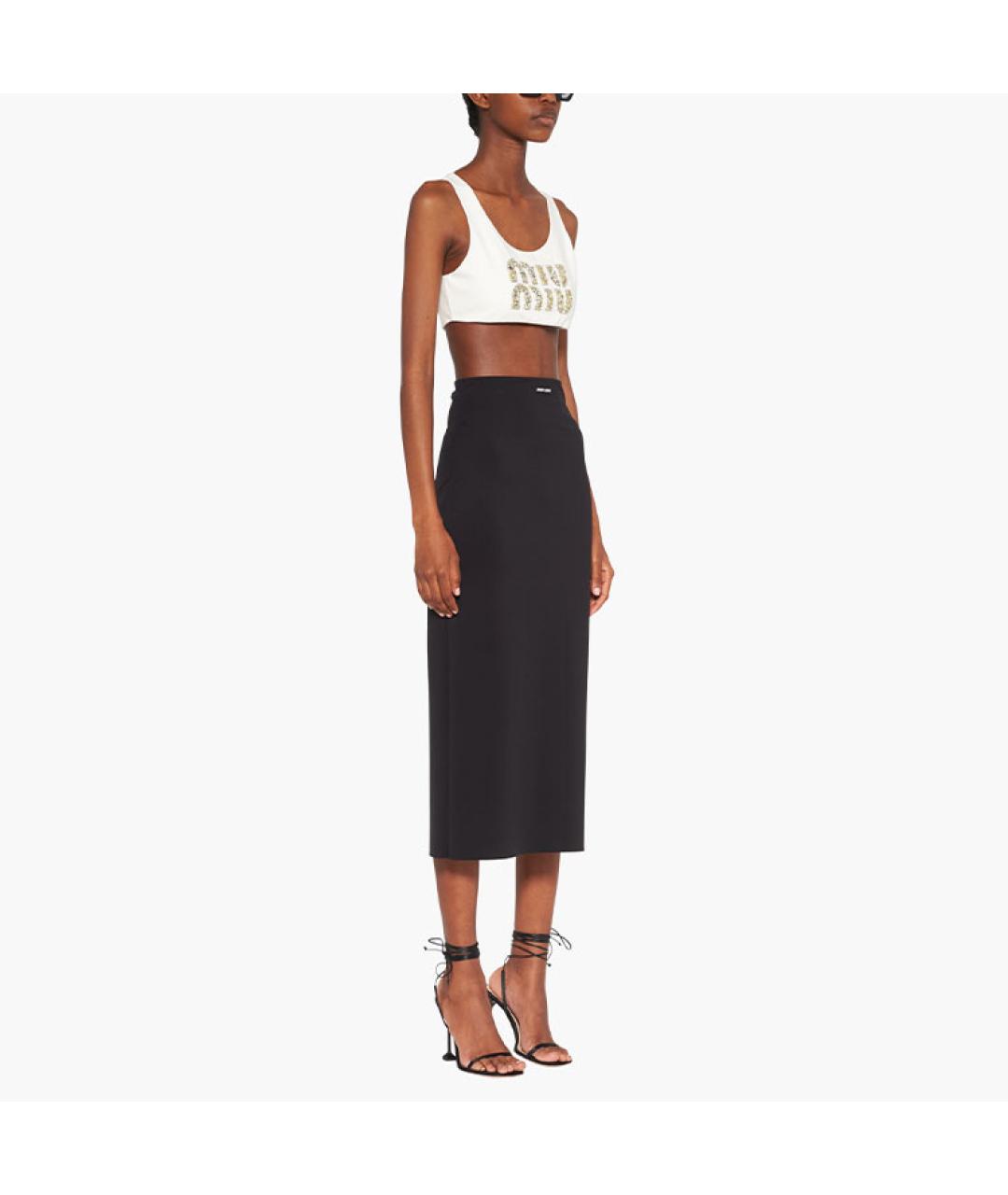 MIU MIU Белая хлопковая майка, фото 4