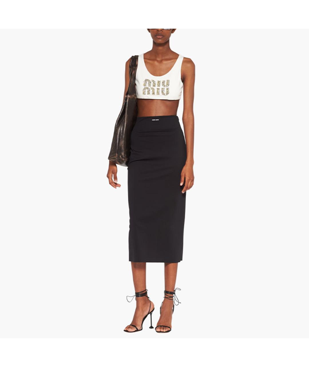 MIU MIU Белая хлопковая майка, фото 2