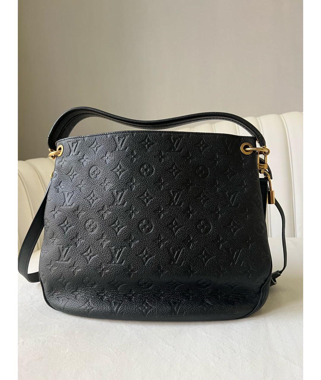 LOUIS VUITTON Черная кожаная сумка через плечо, фото 3