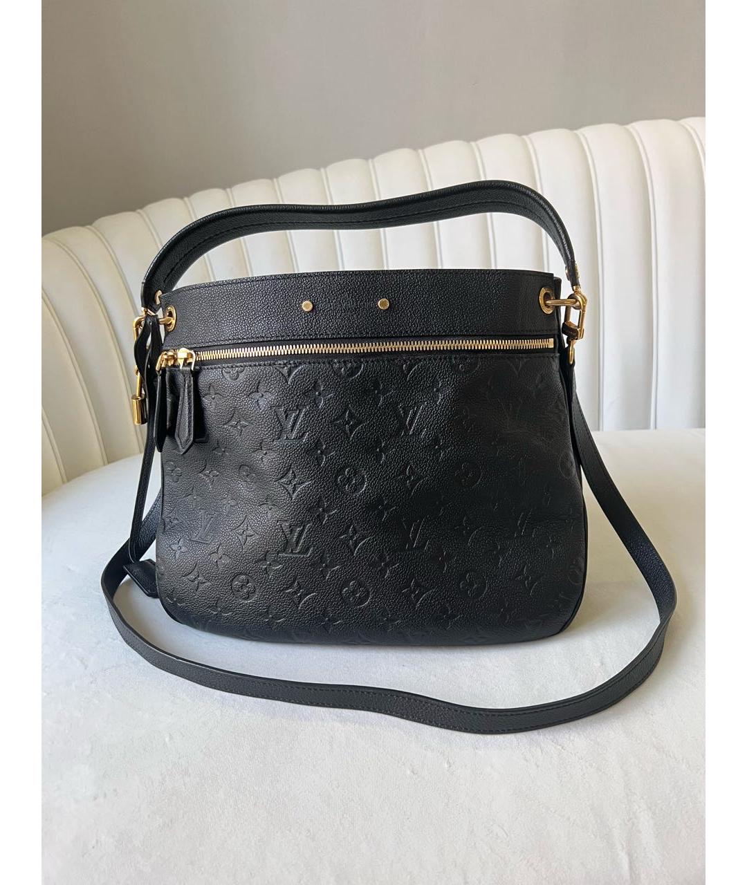 LOUIS VUITTON Черная кожаная сумка через плечо, фото 2