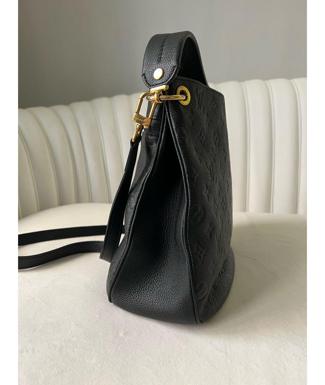 LOUIS VUITTON Черная кожаная сумка через плечо, фото 4