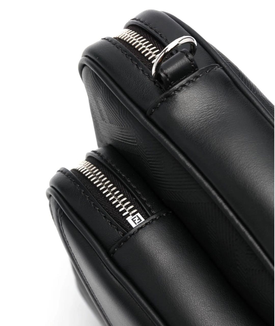 FENDI Черная кожаная сумка на плечо, фото 5