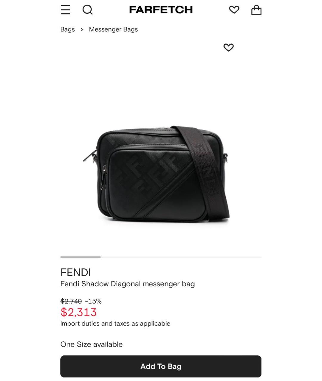 FENDI Черная кожаная сумка на плечо, фото 2