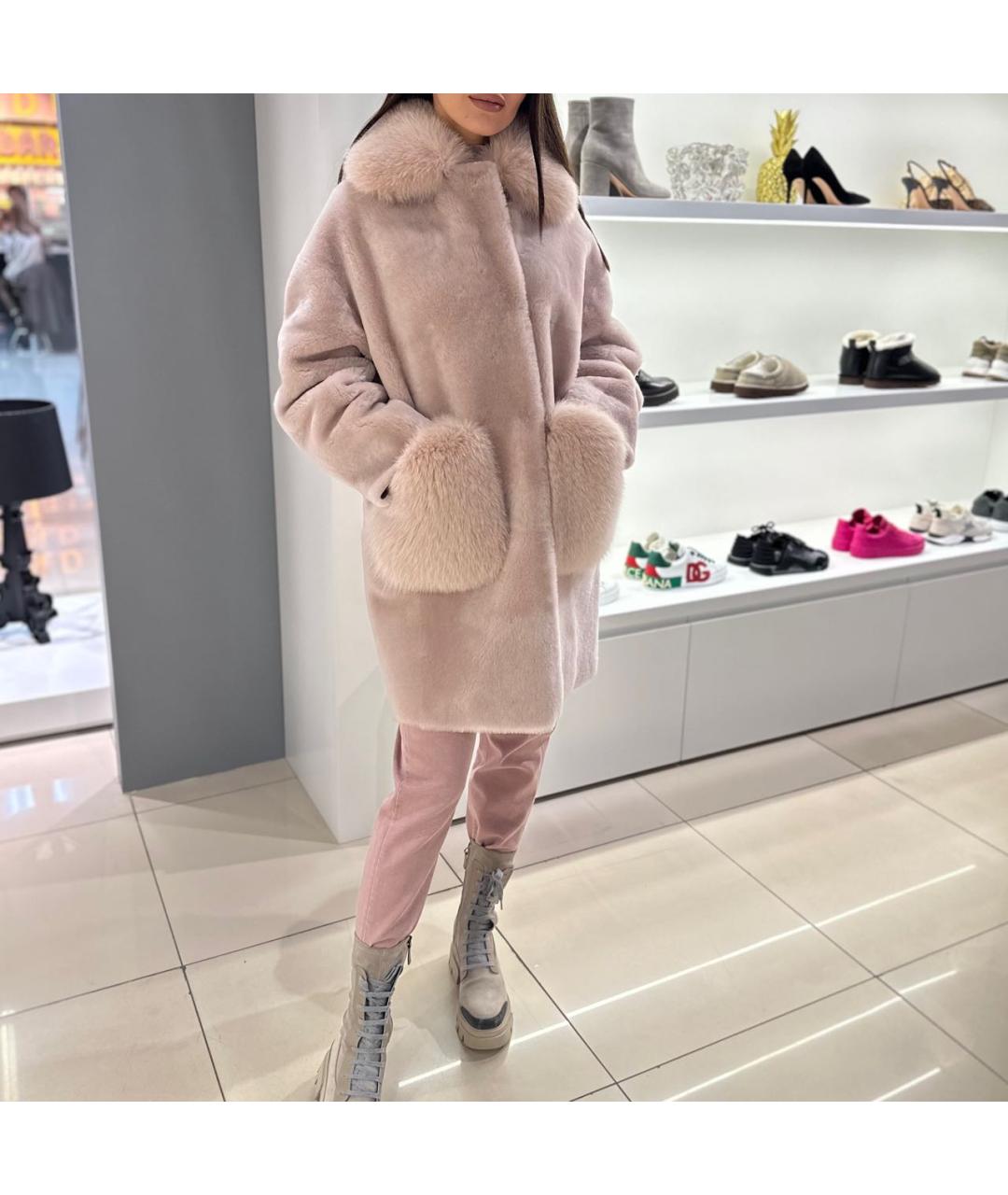 BLANCHA Розовая меховая дубленка, фото 6