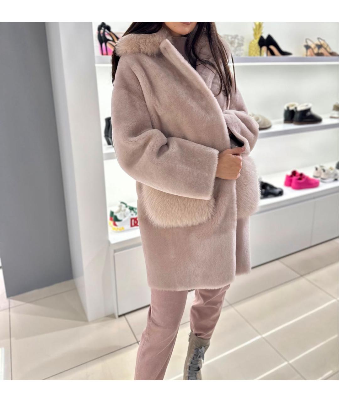 BLANCHA Розовая меховая дубленка, фото 7