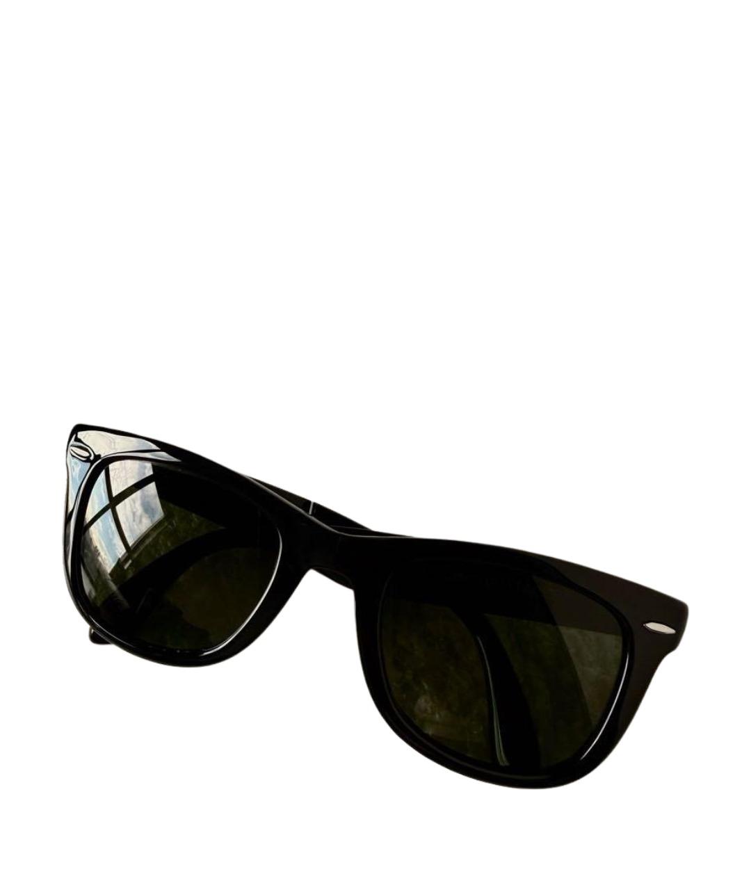 RAY BAN Черные пластиковые солнцезащитные очки, фото 1