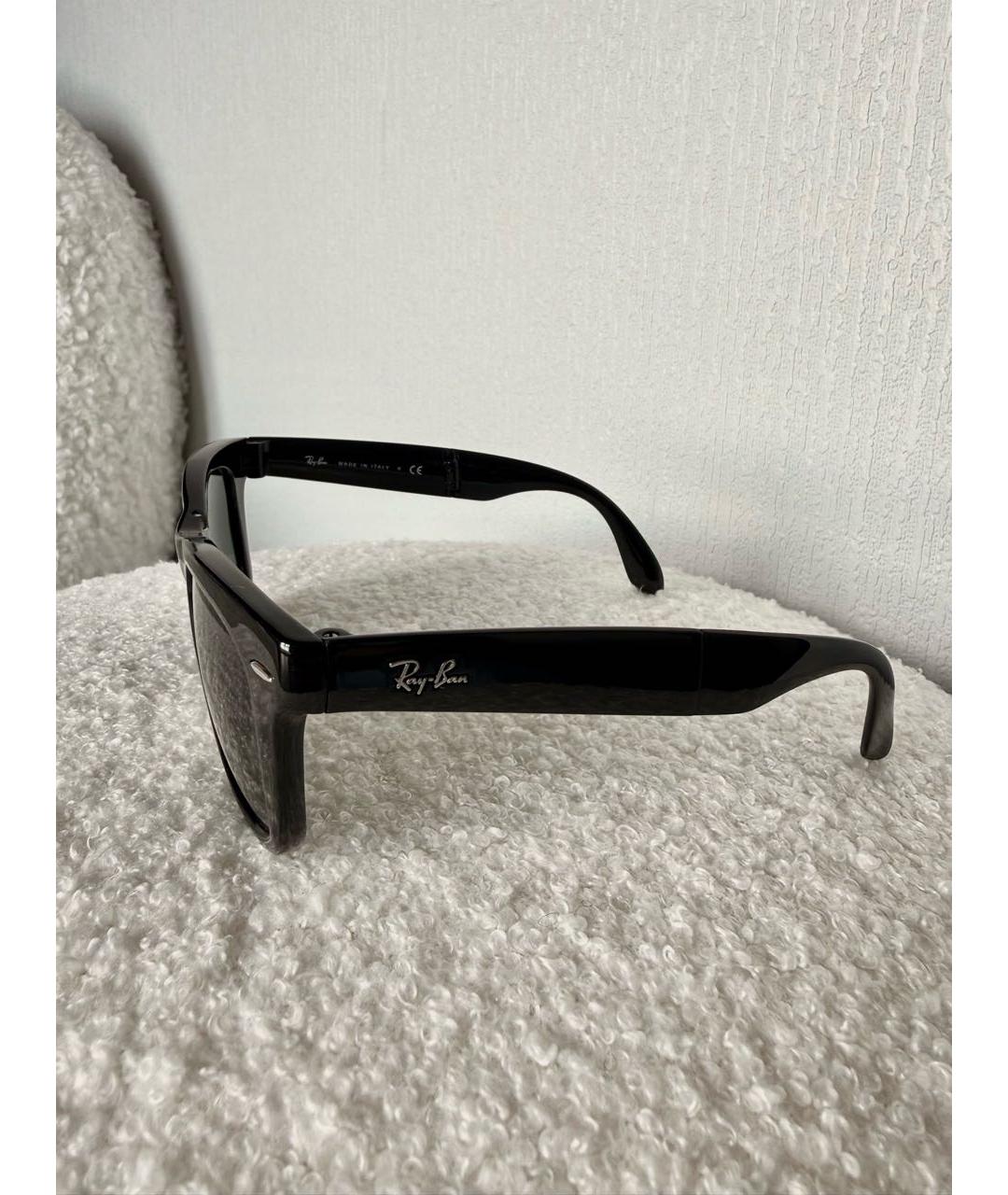 RAY BAN Черные пластиковые солнцезащитные очки, фото 4