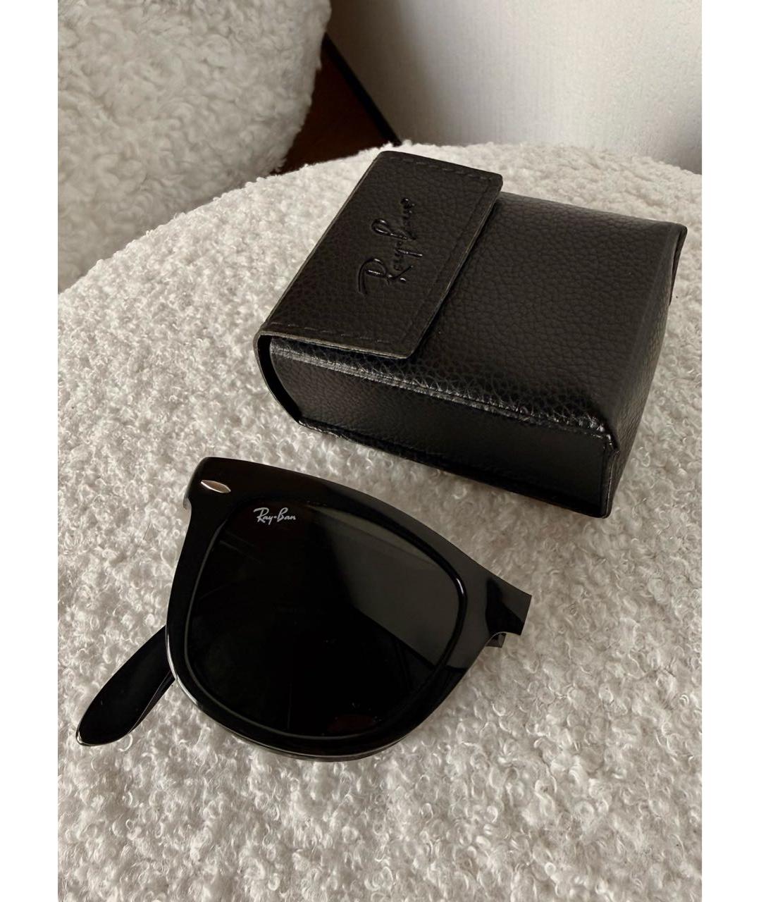 RAY BAN Черные пластиковые солнцезащитные очки, фото 2