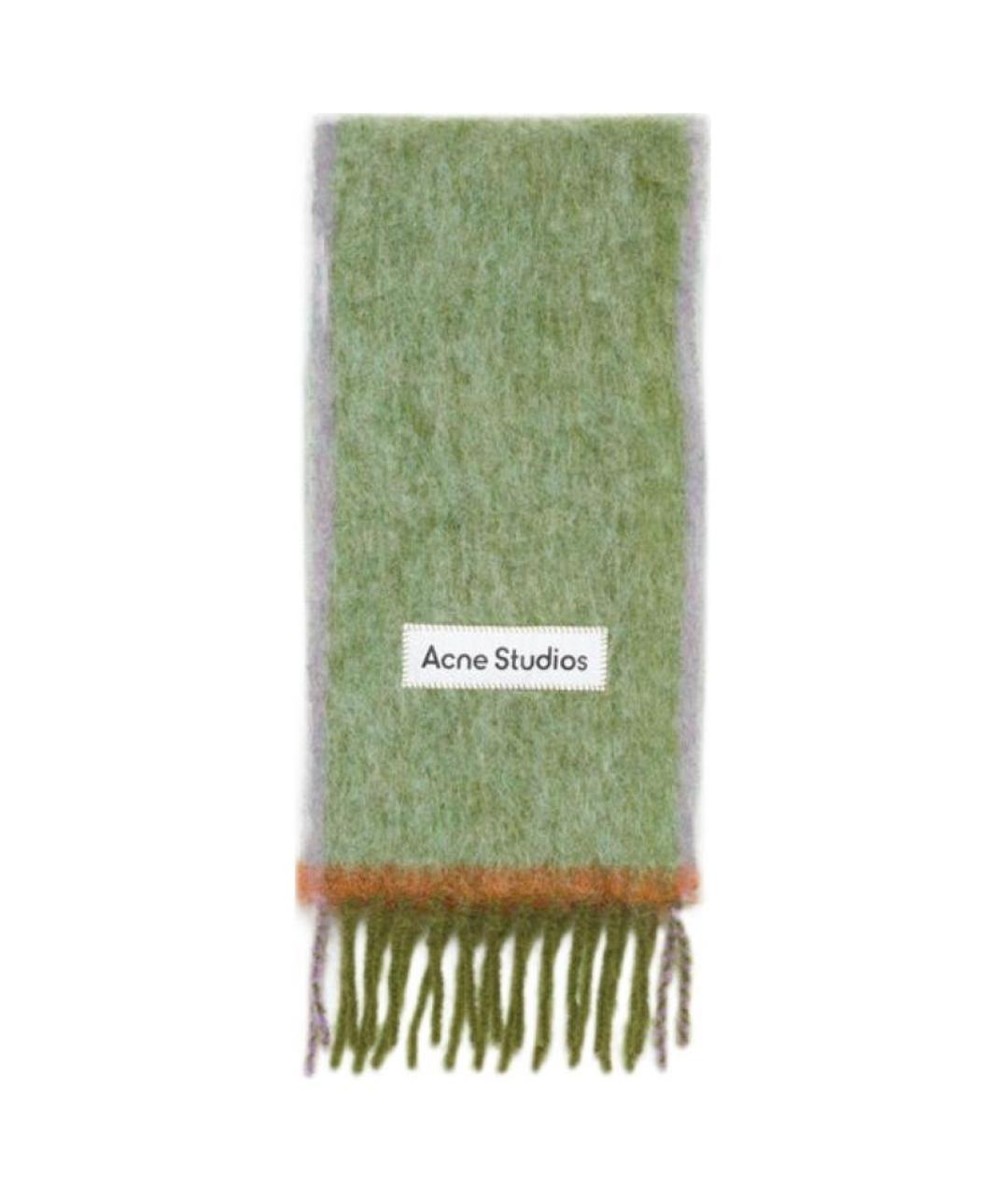 ACNE STUDIOS Зеленый шерстяной шарф, фото 1