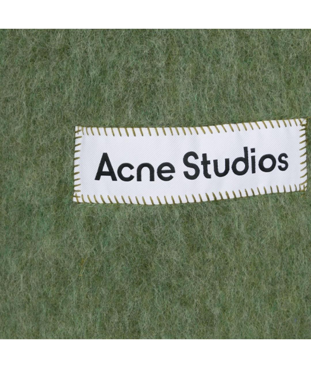 ACNE STUDIOS Зеленый шерстяной шарф, фото 4
