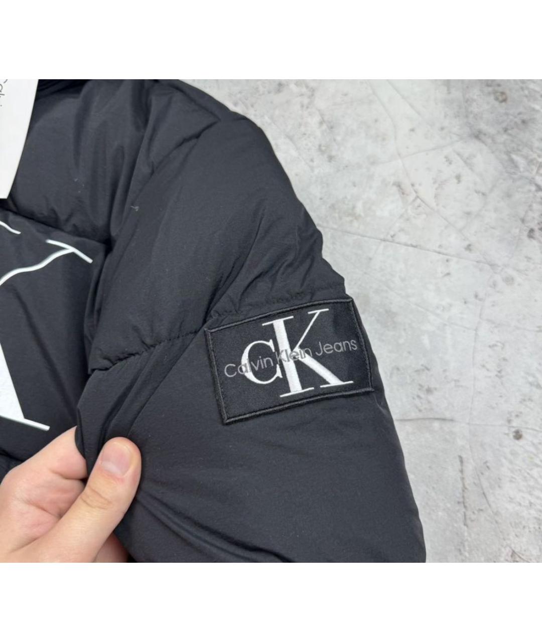 CALVIN KLEIN Черный полиэстеровый пуховик, фото 4