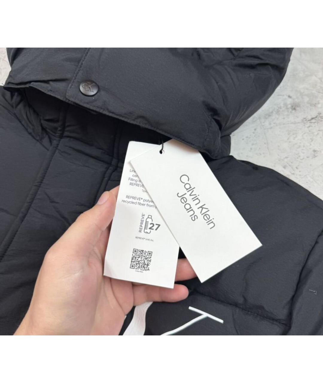 CALVIN KLEIN Черный полиэстеровый пуховик, фото 5