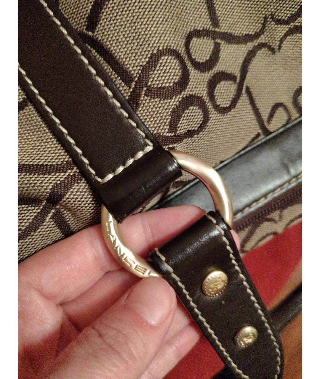 LANCEL Коричневая сумка с короткими ручками, фото 7