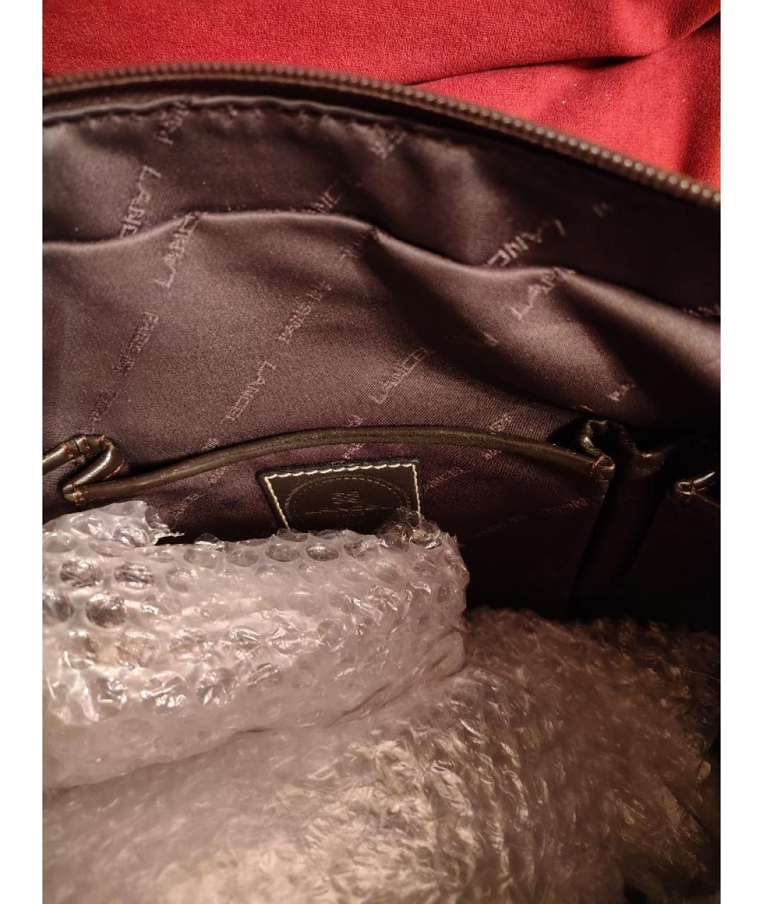 LANCEL Коричневая сумка с короткими ручками, фото 3